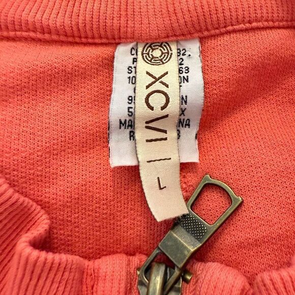 XCVI Coral Crochet Back High/Low Sweatshirt Sz L Boho, Lagenlook, Indie - Picture 6 of 13